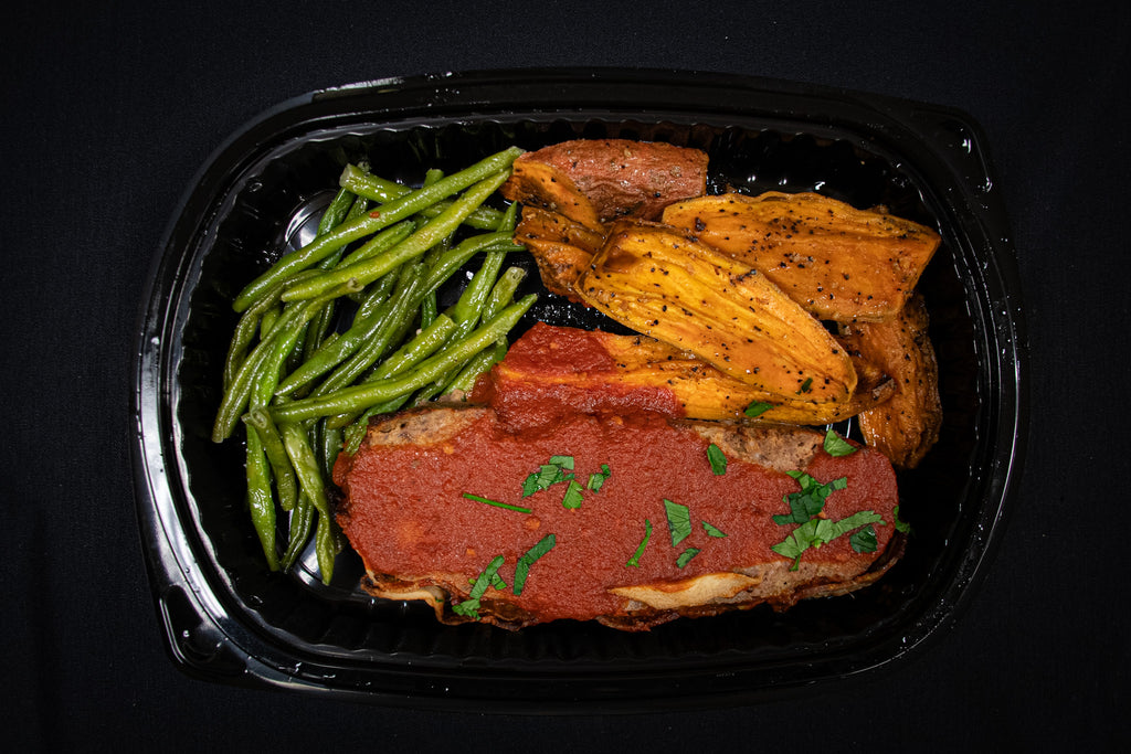 Turkey Meatloaf with Green Beans & Sweet Potatoes
